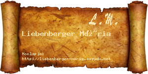 Liebenberger Mária névjegykártya